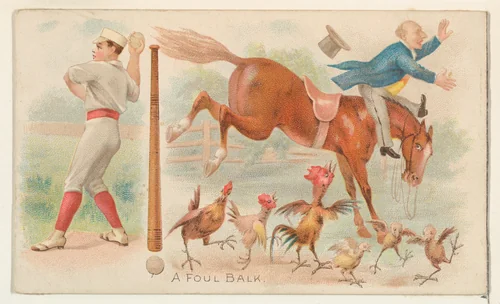 A Foul Ball, from the Talk of the Diamond set (N135) issued by Duke Sons & Co., a branch of the American Tobacco Company by W. Duke, Sons & Co., print, 1888