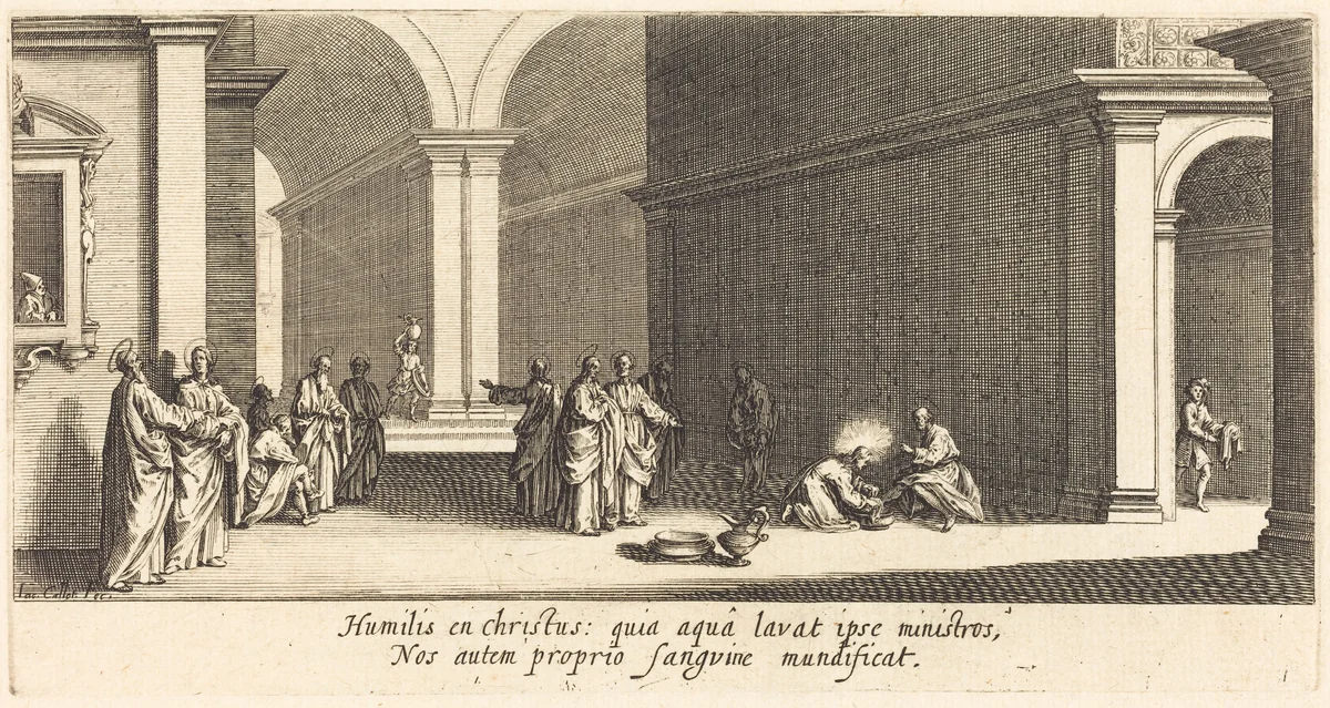 Christ Washing the Apostles' Feet by Jacques Callot, print, 1618