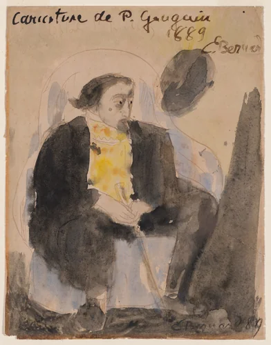 Caricature of Paul Gauguin by Émile Bernard, drawing, 1889