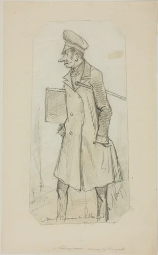 Caricature of Scholar by A. Lingoste, drawing, 1800-1927