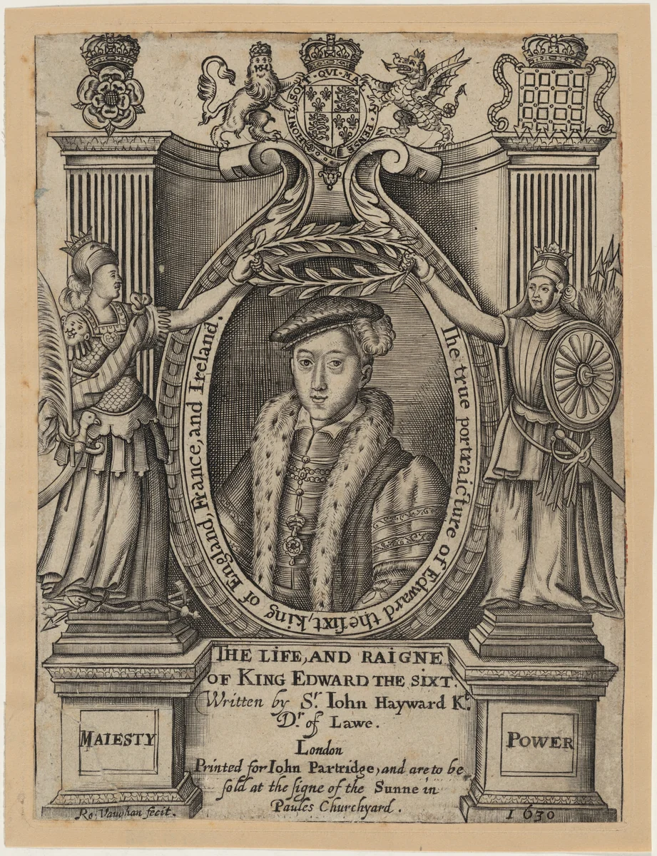 Title Plate to John Hayward, Life and Reigne of King Edward the Sixth by Robert Vaughan, print, 1630