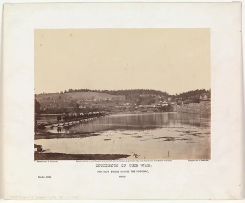 Pontoon Bridge Across the Potomac, Berlin, October 1862 by Alexander Gardner, photograph, 1862