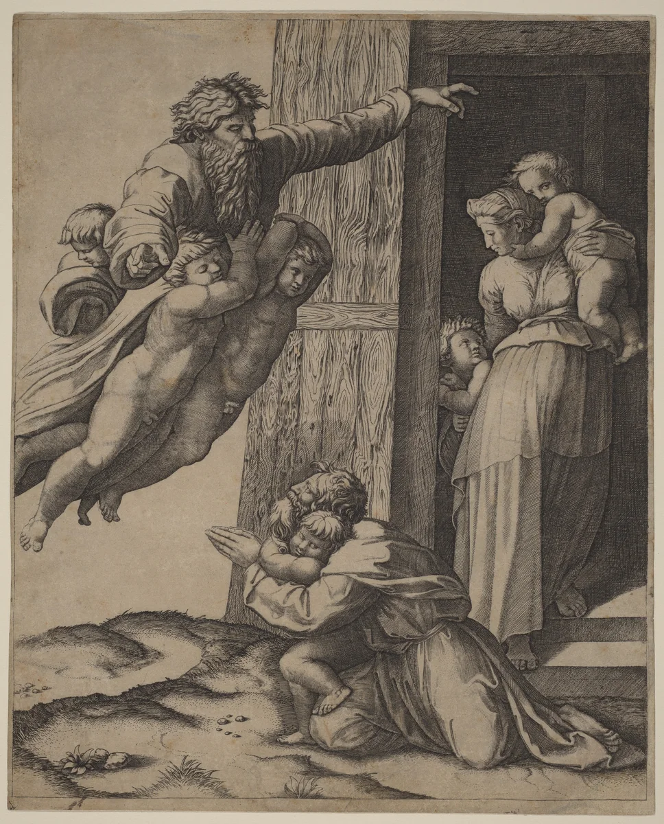 God Appearing to Noah by Marcantonio Raimondi, print, 1508-1518