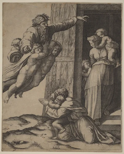God Appearing to Noah by Marcantonio Raimondi, print, 1508-1518