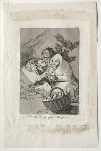 There is Plenty to Suck, Plate 45 by Francisco de Goya, print, 1799