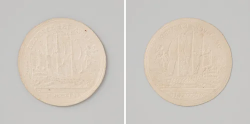 Vertrek van Gouverneur-generaal Baron von Imhoff naar Nederlands Indë 1742 by Martinus Holtzhey, metalwork, 1742