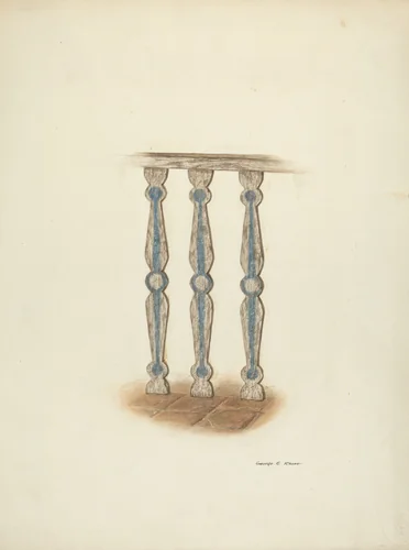 Railing, Detail of by George E. Rhone, index of american design, 1939