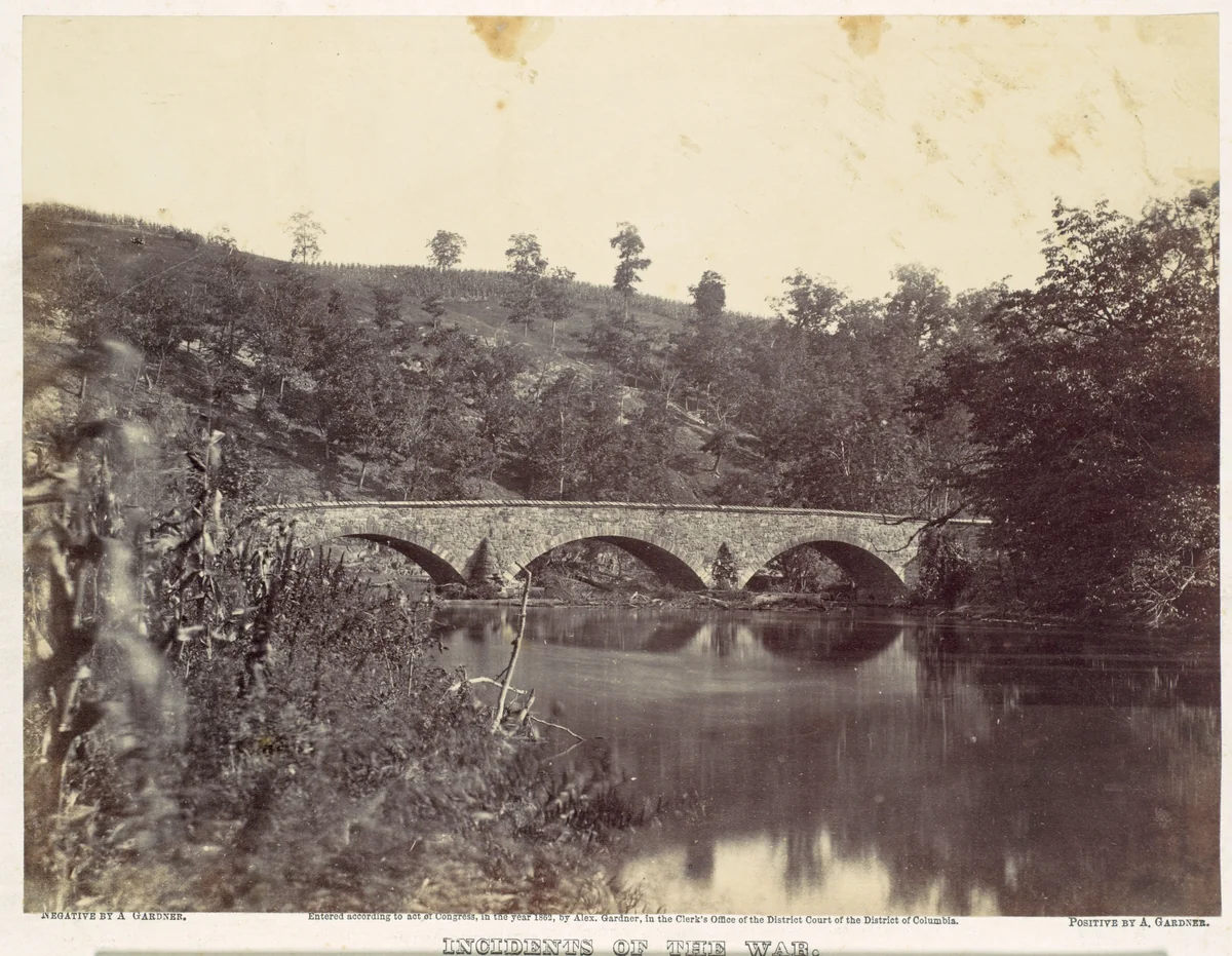 Antietam Bridge, On the Sharpsburg and Boonsboro Turnpike, No. 1, September 1862 by Alexander Gardner, photograph, 1862