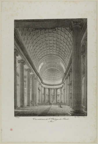 Interior View of St. Philippe du Roule, Paris by Nicolas Chapuy, print, 1810-1858