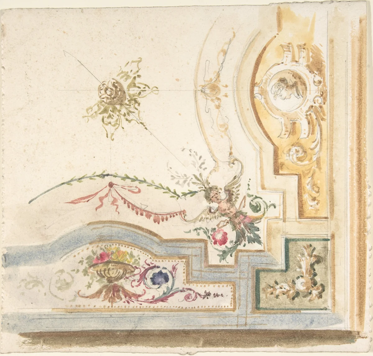 Design for a Ceiling Decoration by anonymous, drawing, 1800-1900