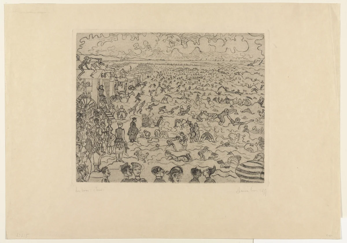 The Baths at Ostend (Les Bains à Ostende) by James Ensor, print, 1899