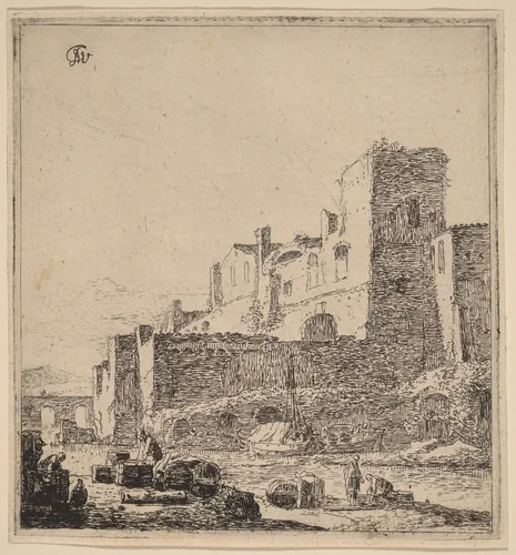 Sailors at the Waterside by Thomas Wyck, print, 1616-1677