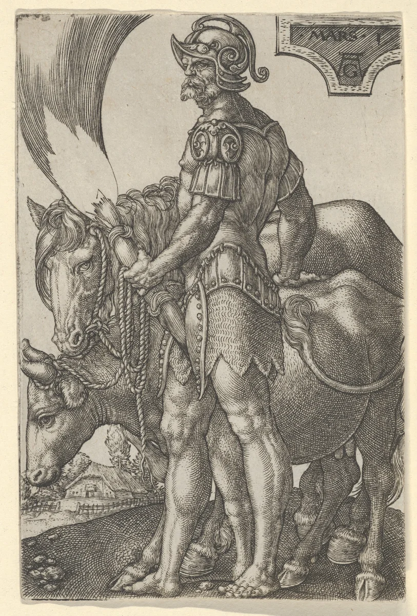 Mars, from The Seven Planets by Heinrich Aldegrever, print, 1533