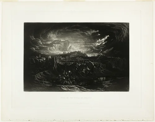 Fall of the Walls of Jericho, from Illustrations of the Bible by John Martin, print, 1834