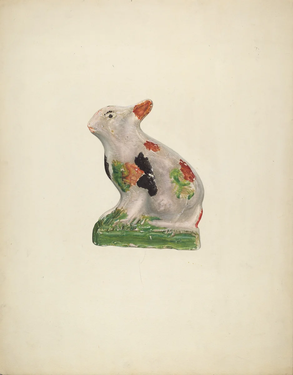 Chalkware Rabbit by Laura Bilodeau, index of american design, 1941