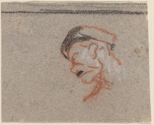 Head of a Man by Honoré Daumier, drawing, 1808-1879