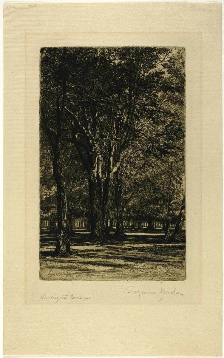 Kensington Gardens, No. II (large plate) by Francis Seymour-Haden, print, 1860