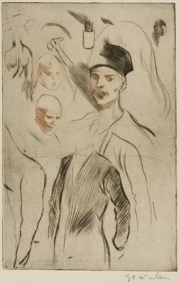 Plate of Sketches, no. 2 by Théophile Alexandre Steinlen, print, 1898