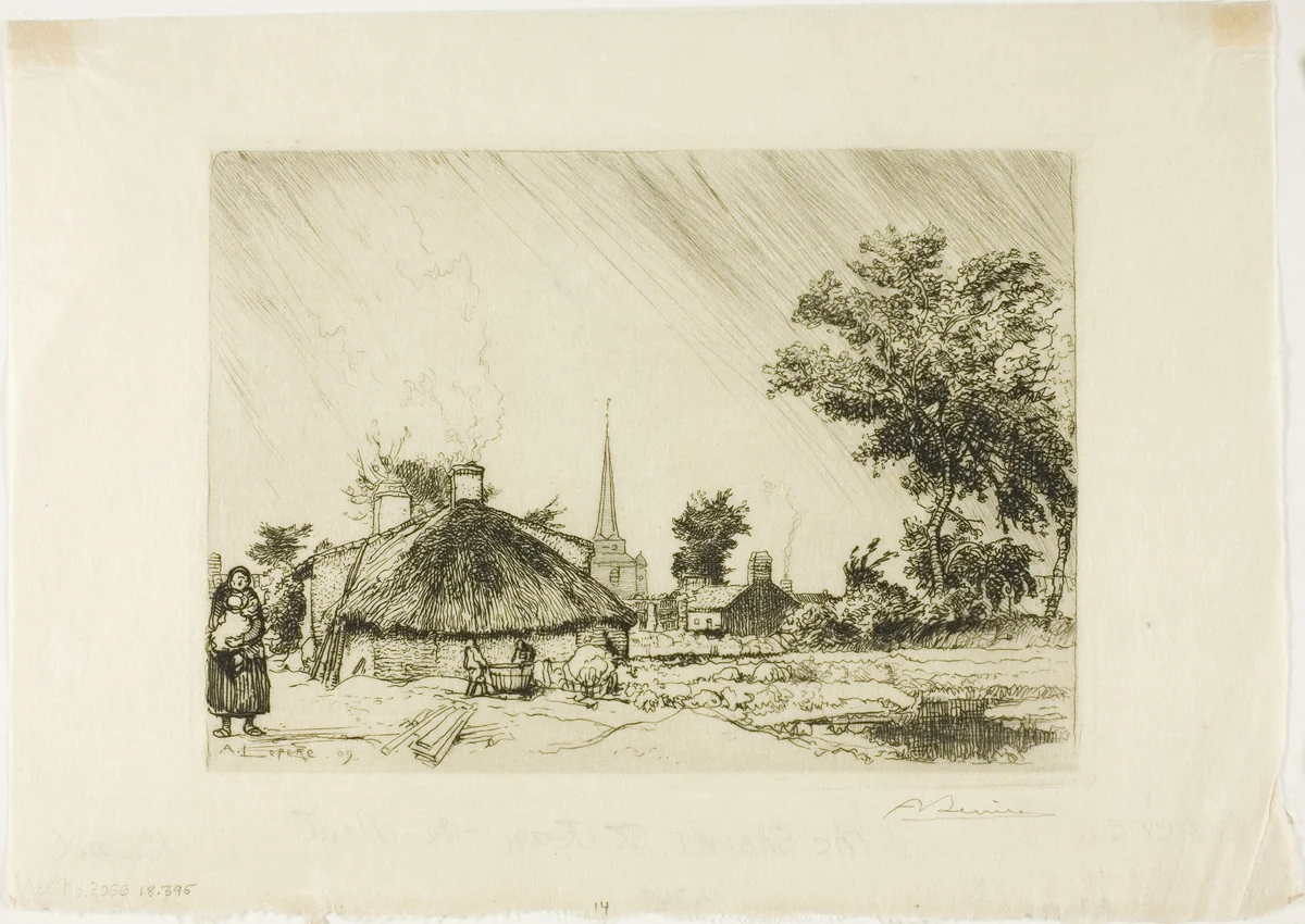 The Shower by Louis Auguste Lepère, print, 1909