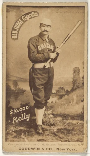 "$10,000" Kelly, Chicago, from the Old Judge series (N172) for Old Judge Cigarettes by Goodwin & Company, photograph, 1887-1890