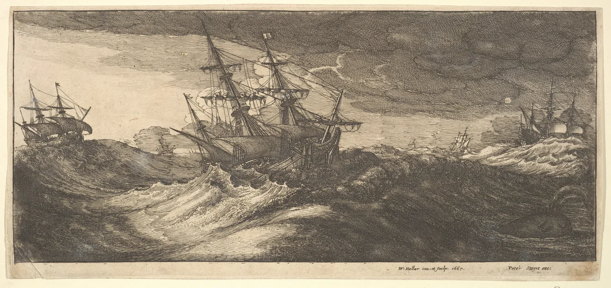 Sea Storms by Wenceslaus Hollar, print, 1665
