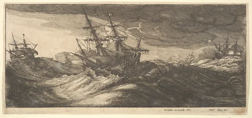 Sea Storms by Wenceslaus Hollar, print, 1665