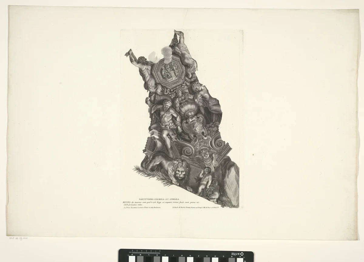 Gewelfdecoratie uit Pallazzo Barberini by anonymous, print, 1692-1762