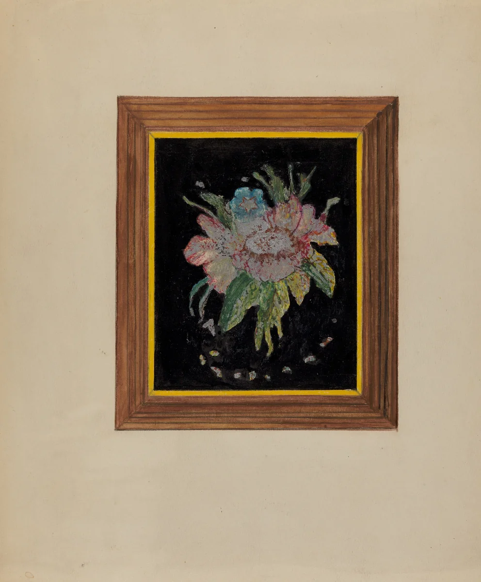 Tin Foil Flower (Painting) by Florence Stevenson, index of american design, 1936