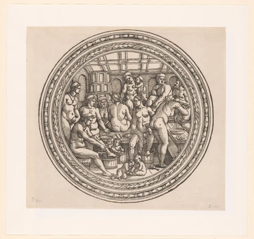 Badende vrouwen by anonymous, print, 1510-1550