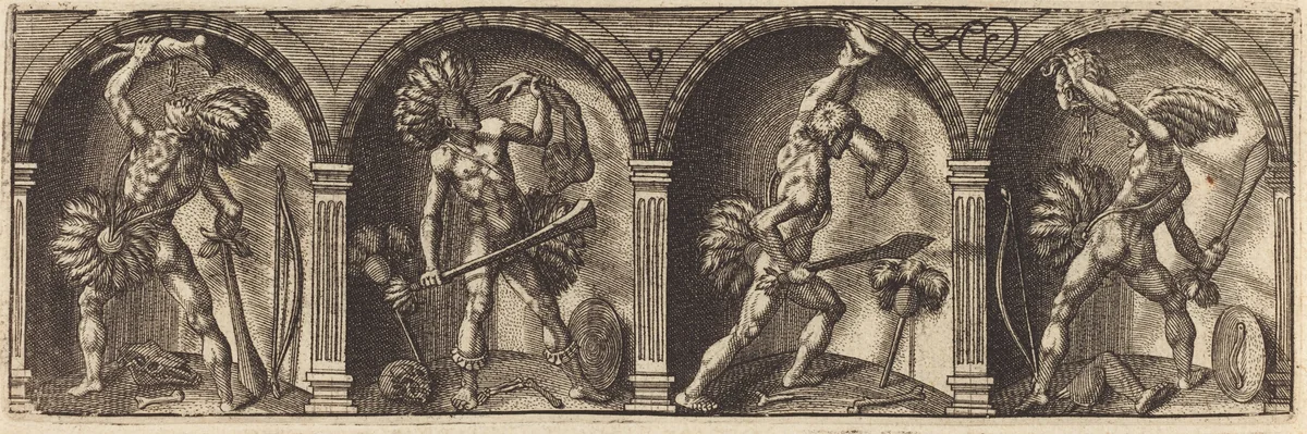 Les divers pourtraicts et figures IX by Master AD, print, 1600