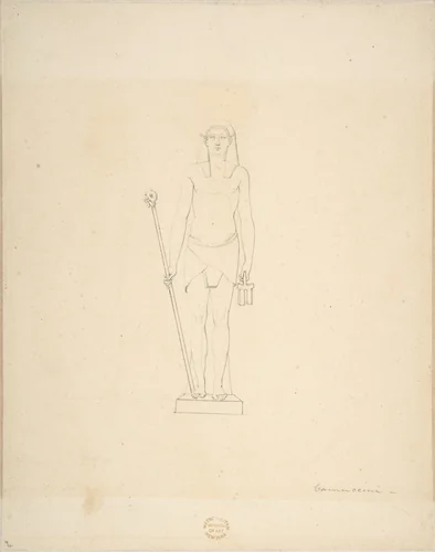 Standing Egyptian Figure by Vincenzo Camuccini, drawing, 1771-1844