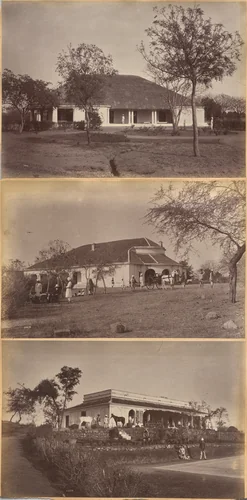 Commissioner's house, Jhansi (recto); Reverend Holcomb's Bungalow (verso, top); Untitled (verso, bottom) by Raja Deen Dayal, photograph, 1877-1892