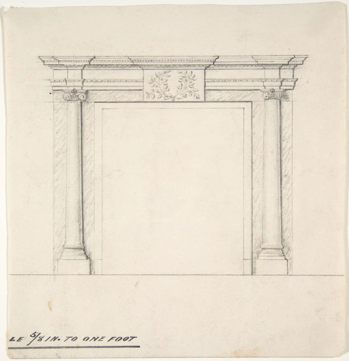 Fireplace Design by anonymous, drawing, 1800-1900
