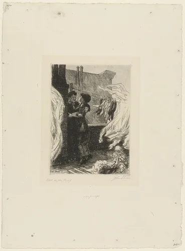 Love on the Roof by John Sloan, print, 1914