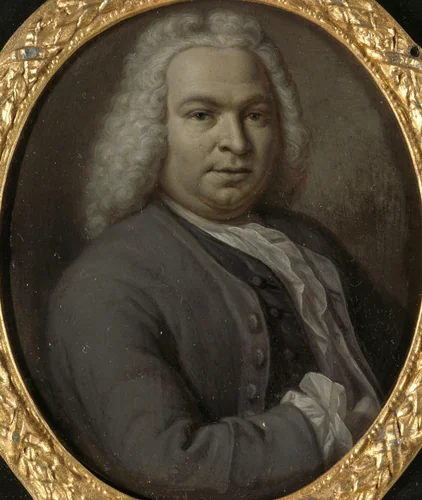 Portrait of Theodoor van Snakenburg (1695-1750). Leiden Jurist and Poet by Hieronymus van der Mij, painting, 1743