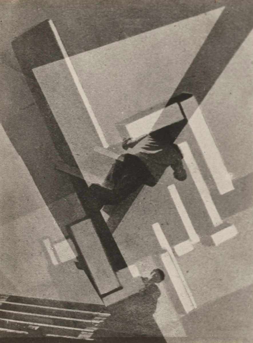 Cover study for Russia: Reconstruction of Architecture in the Soviet Union (New Ways of Building in the World) by El Lissitzky, photograph, 1929