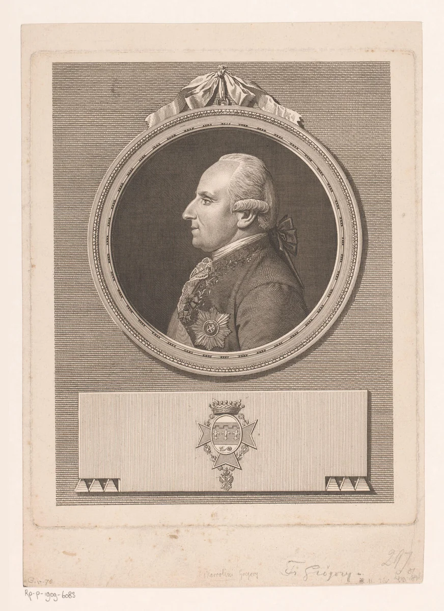 Portret van Camillo Marcolini by Friedrich Grögory, print, 1770-1788