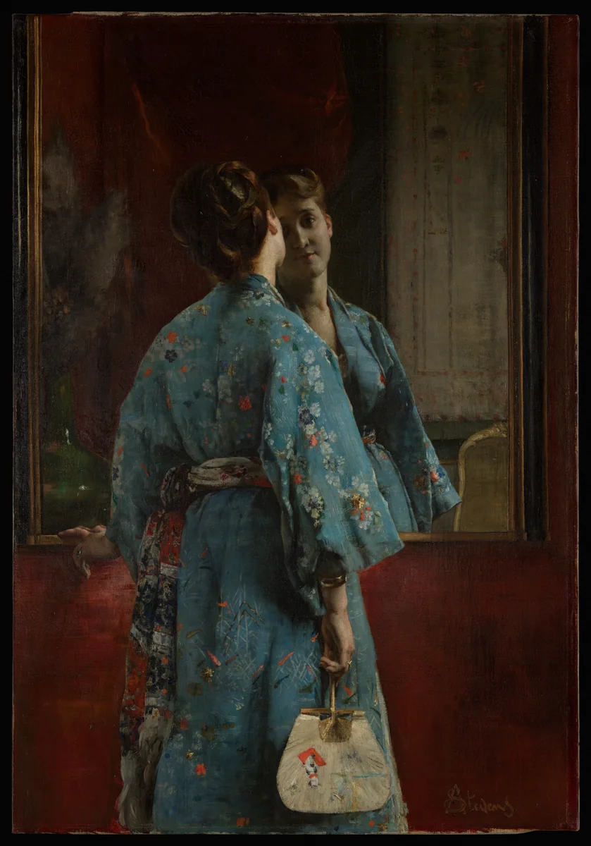 The Japanese Robe by Alfred Stevens, painting, 1868-1877
