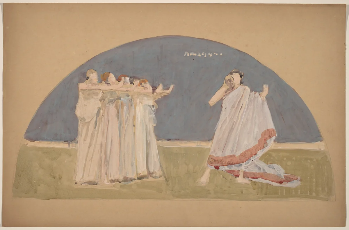 Study for a Lunette by Charles Sprague Pearce, drawing, 1890-1897