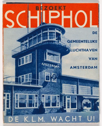 Advertisement flyer for Schiphol Airport by Fré Cohen, design, 1935