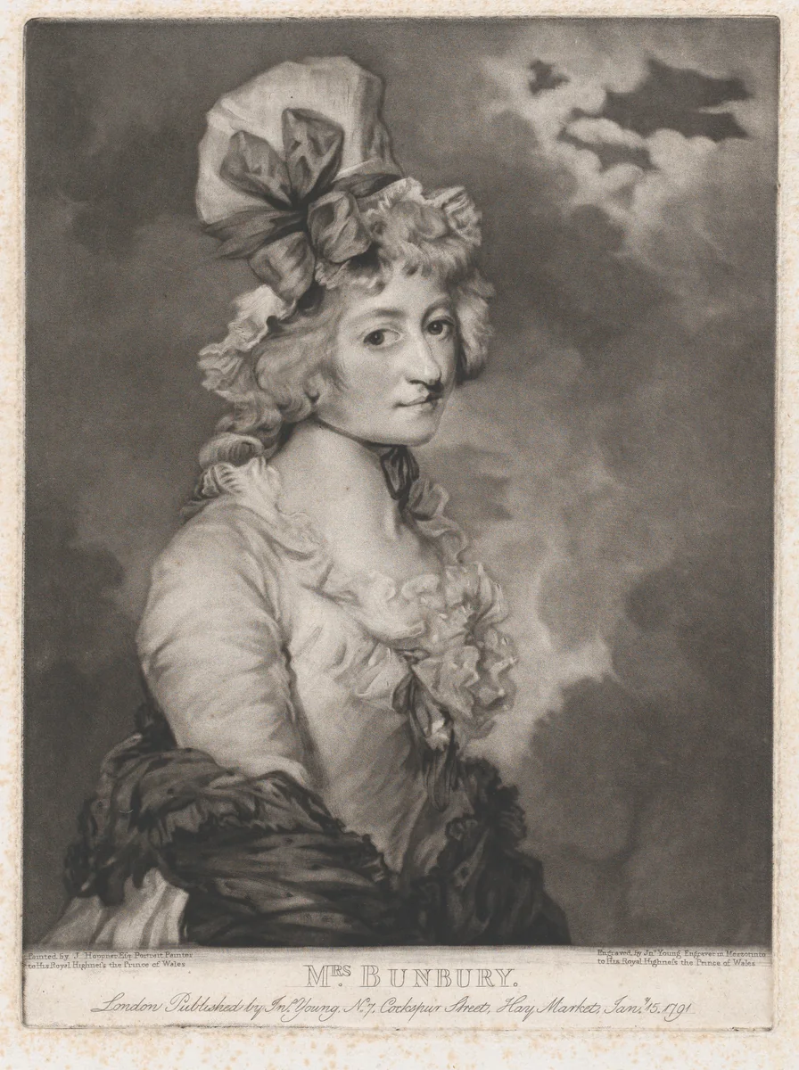 Mrs. Bunbury by John Young, print, 1791