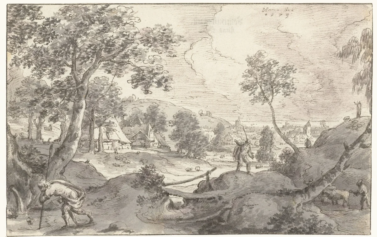 Narcissus by Hans Bol, drawing, 1573