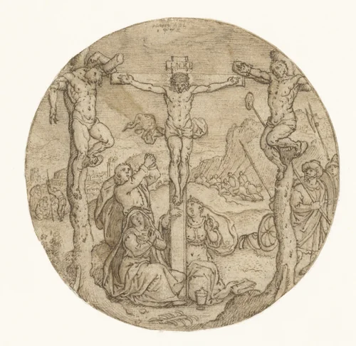 Kruisiging by Hans Bol, drawing, 1572
