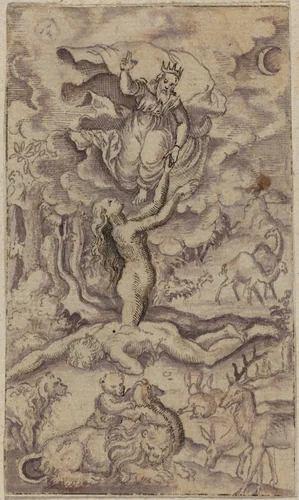 The Creation of Eve by Virgil Solis, drawing, 1514-1562