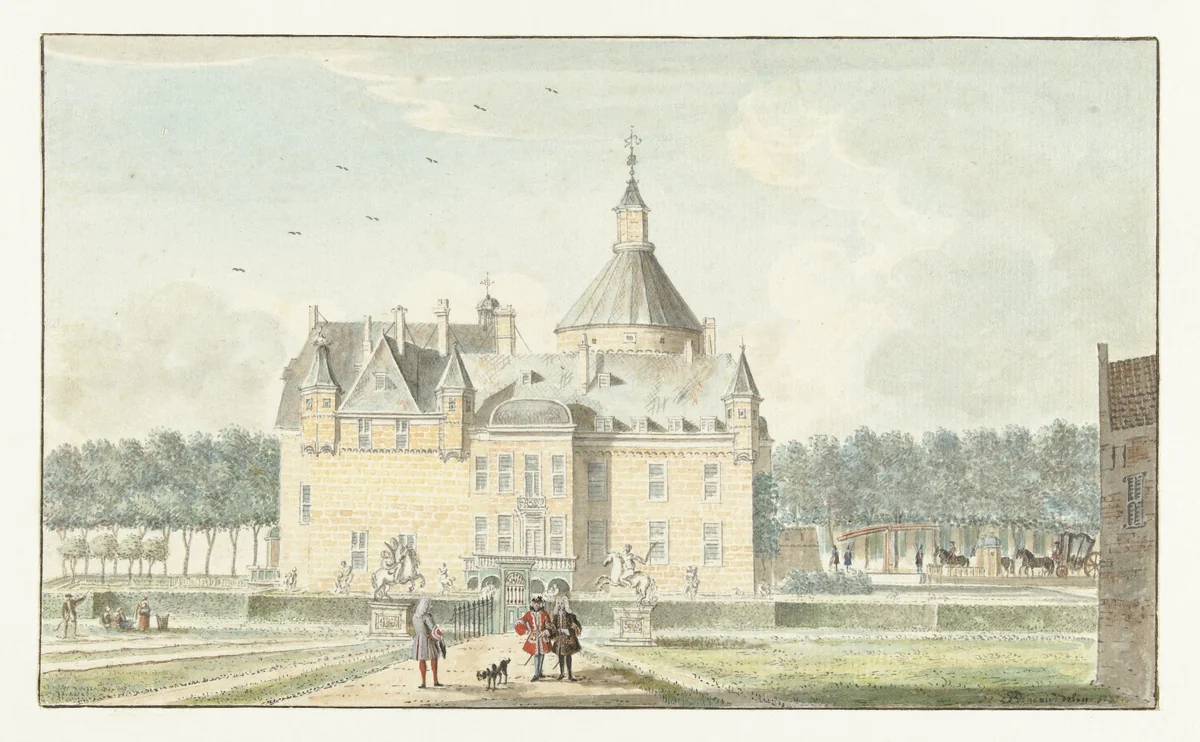 Het kasteel te Anholtz by Jan de Beijer, drawing, 1737