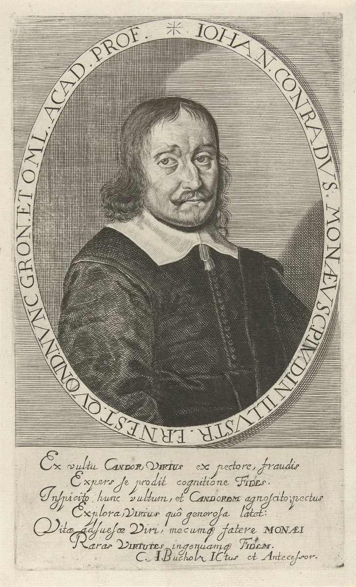 Portret van Johannes Conradus Monaeus by Steven van Lamsweerde, print, 1654