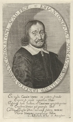 Portret van Johannes Conradus Monaeus by Steven van Lamsweerde, print, 1654