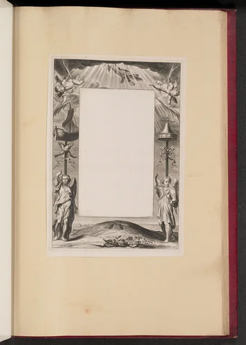 Border Illustration with the Ascension of Christ, Keys and Fish by Netherlandish 17th Century, print, 1613-1646