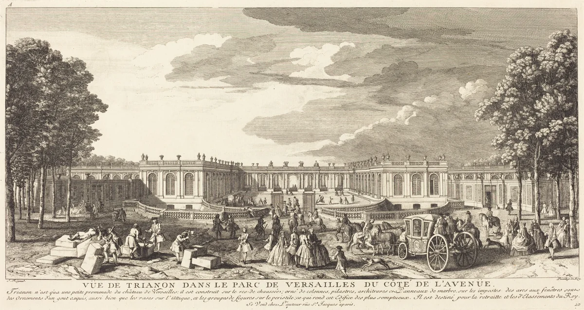 Vue de Trianon dans le Parc de Versailles du Cote de l'Avenue by Jean-Baptiste Rigaud, print, 1681-1812