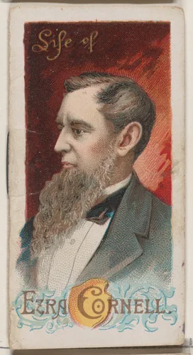 Life of Ezra Cornell, from the Histories of Poor Boys and Famous People series of booklets (N79) for Duke brand cigarettes by W. Duke, Sons & Co., print, 1888